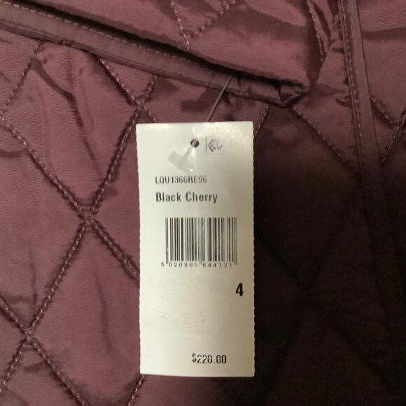 Barbour Ombersley Quilted Jacket, Black Cherry, Size 4 NWT - Picture 9 of 9